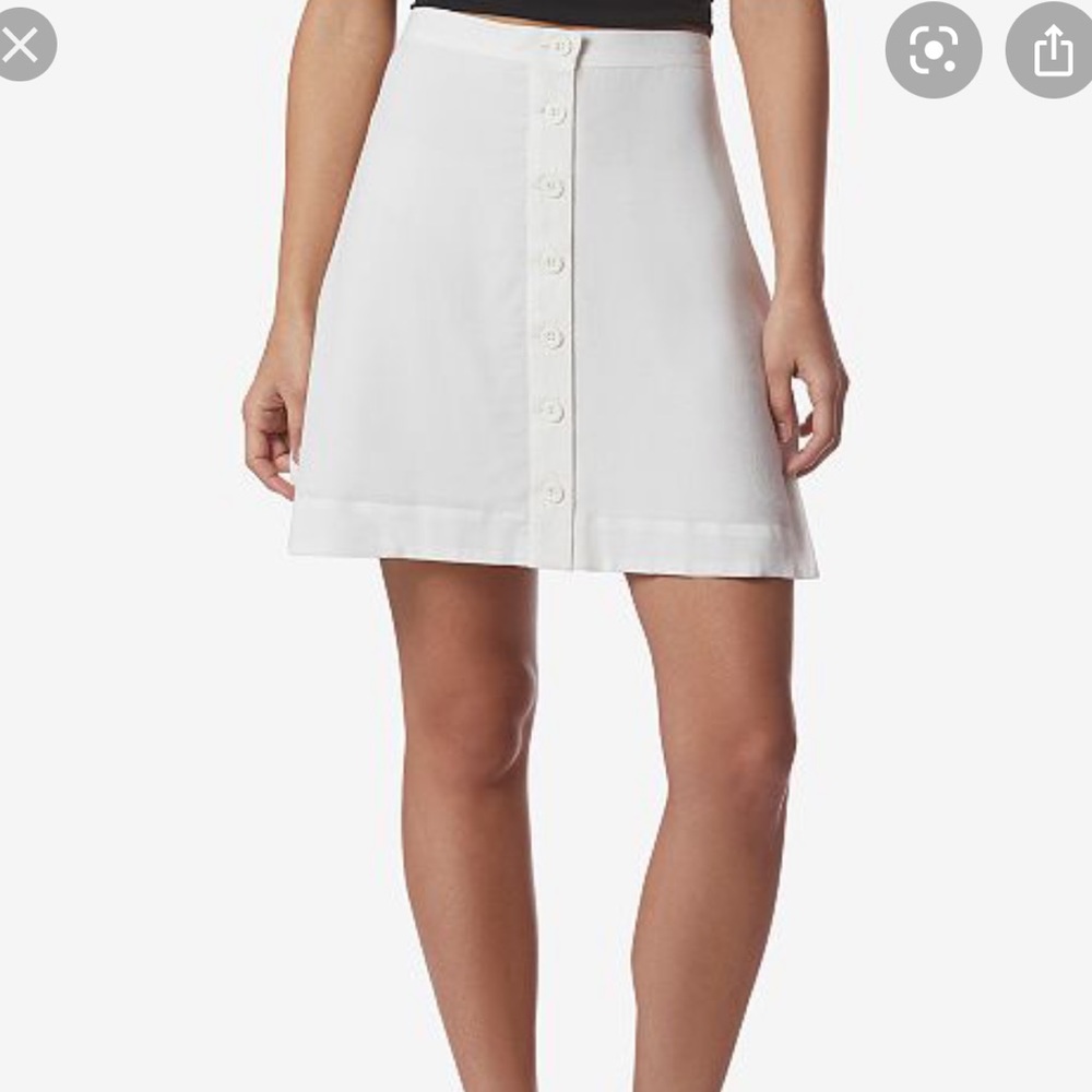 Avec Les Filles White  Button Down Skirt